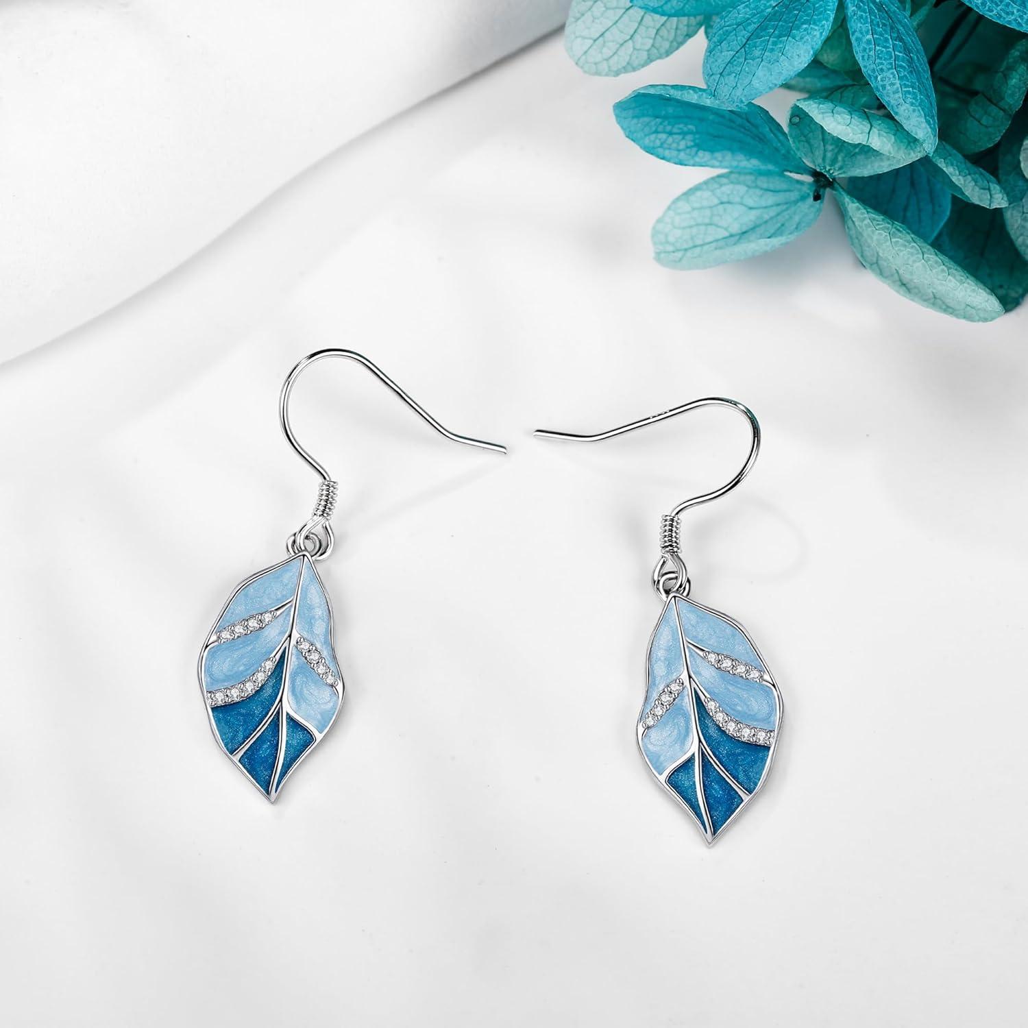 Blatt Ohrringe Sterling Silber Monstera Pflanze Schmuck