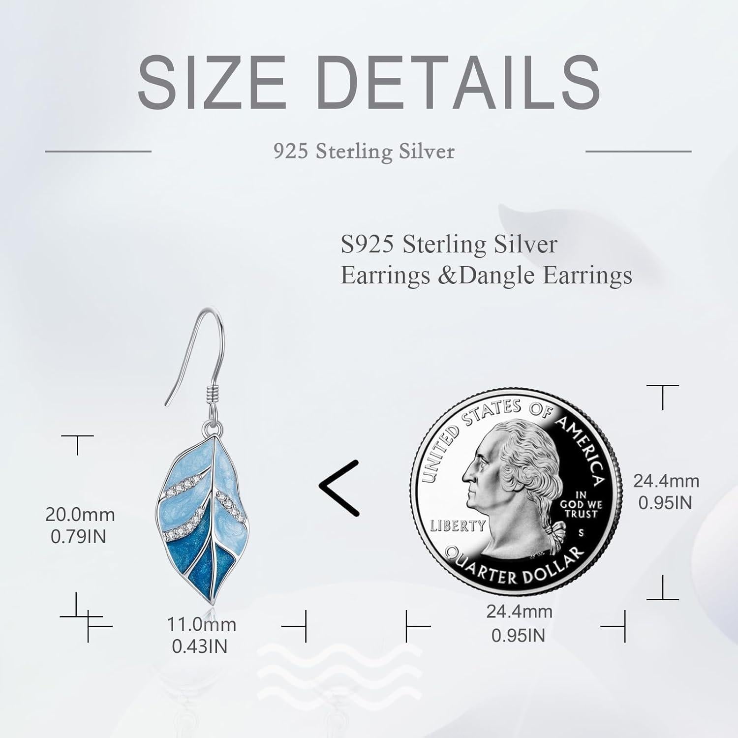 Blatt Ohrringe Damen Mädchen Sterling Silber Monstera Pflanze Natur