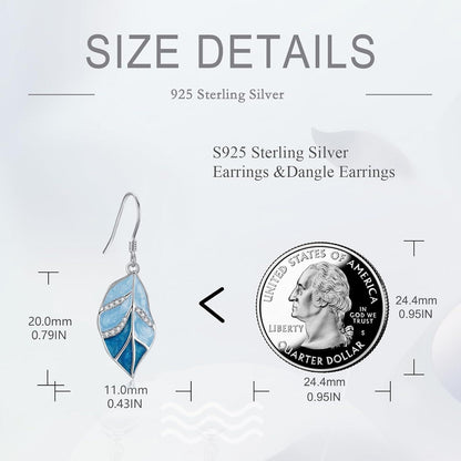 Blatt Ohrringe Damen Mädchen Sterling Silber Monstera Pflanze Natur