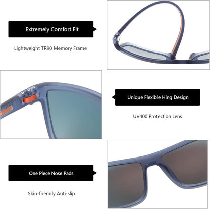 Polarisierte Sonnenbrille UV400 Schutz TR90 Quadrat Sonnenbrillen