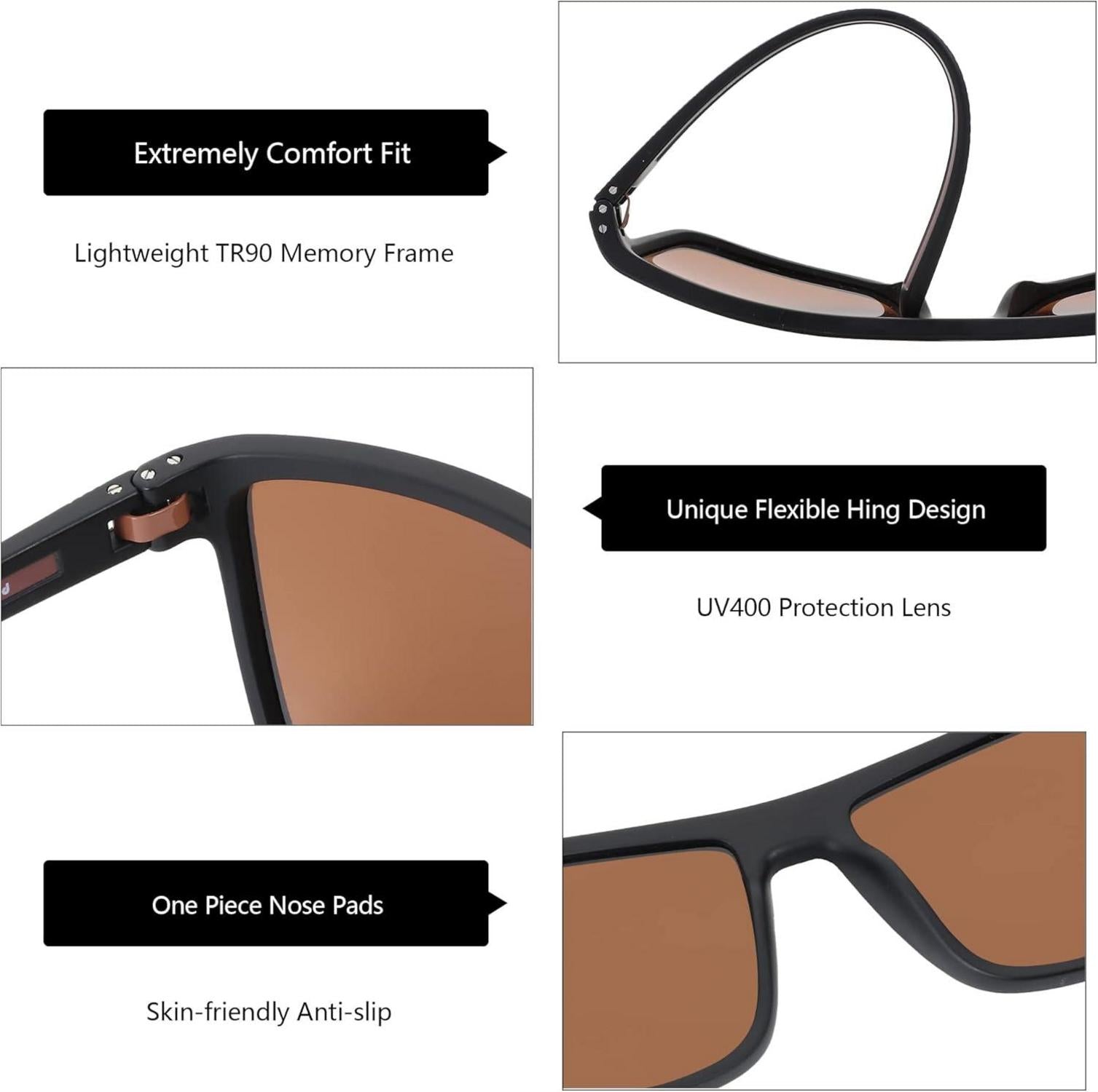 Polarisierte Herren Sonnenbrille TR90 Rahmen UV400 Schutz