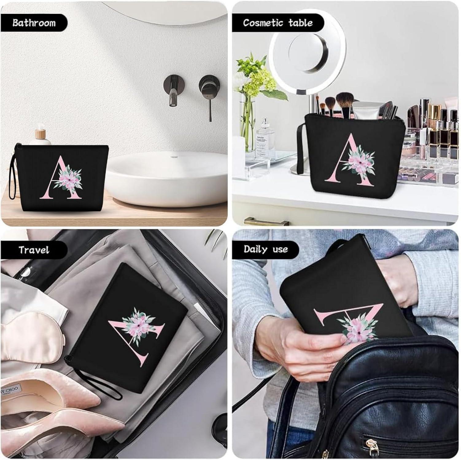 Damen Kosmetiktasche Leinwand Make-up Organizer groß Kapazität