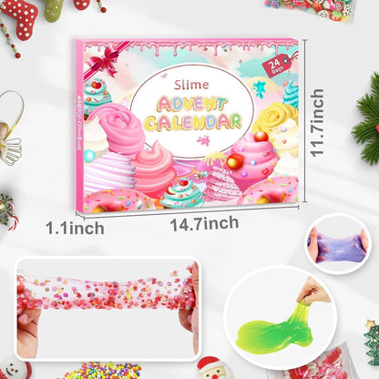 Schleim Adventskalender 2024 für Kinder DIY Crystal Slime 24