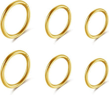 6er Chirurgenstahl Nasenring Gold 8-12mm 16ga Piercing Set