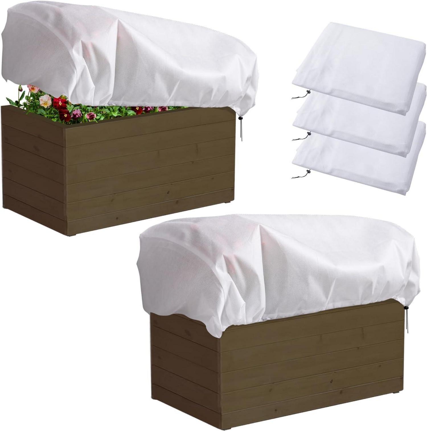 3er-Set Abdeckung für Balkon Blumenkasten 100x45x40cm Frostschutz