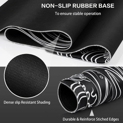 Abetcabe XXL Gaming Mauspad 900x400mm Schwarz Japanische Meereswelle