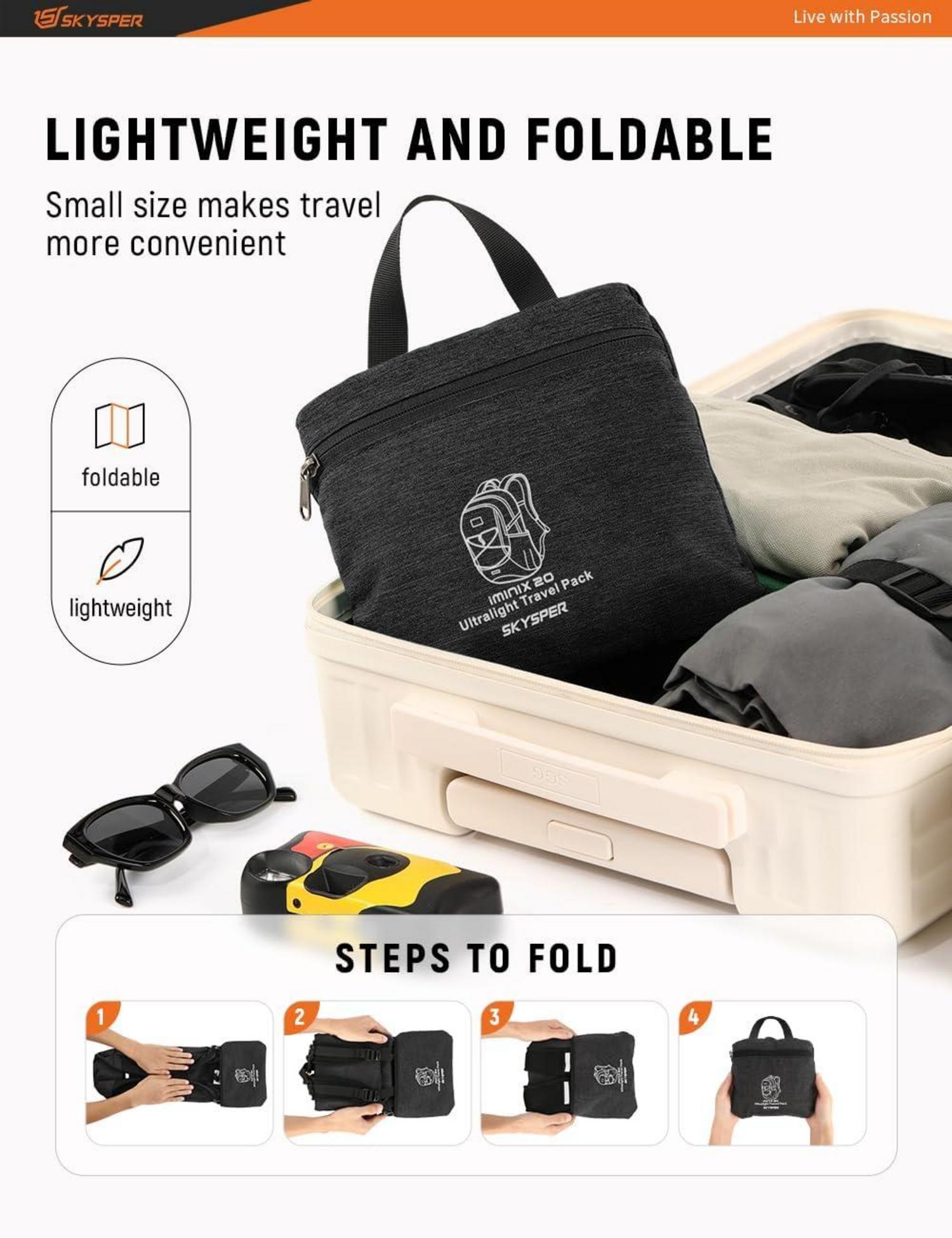 20L Faltbarer Wanderrucksack Ultraleicht Outdoor Camping Rucksack