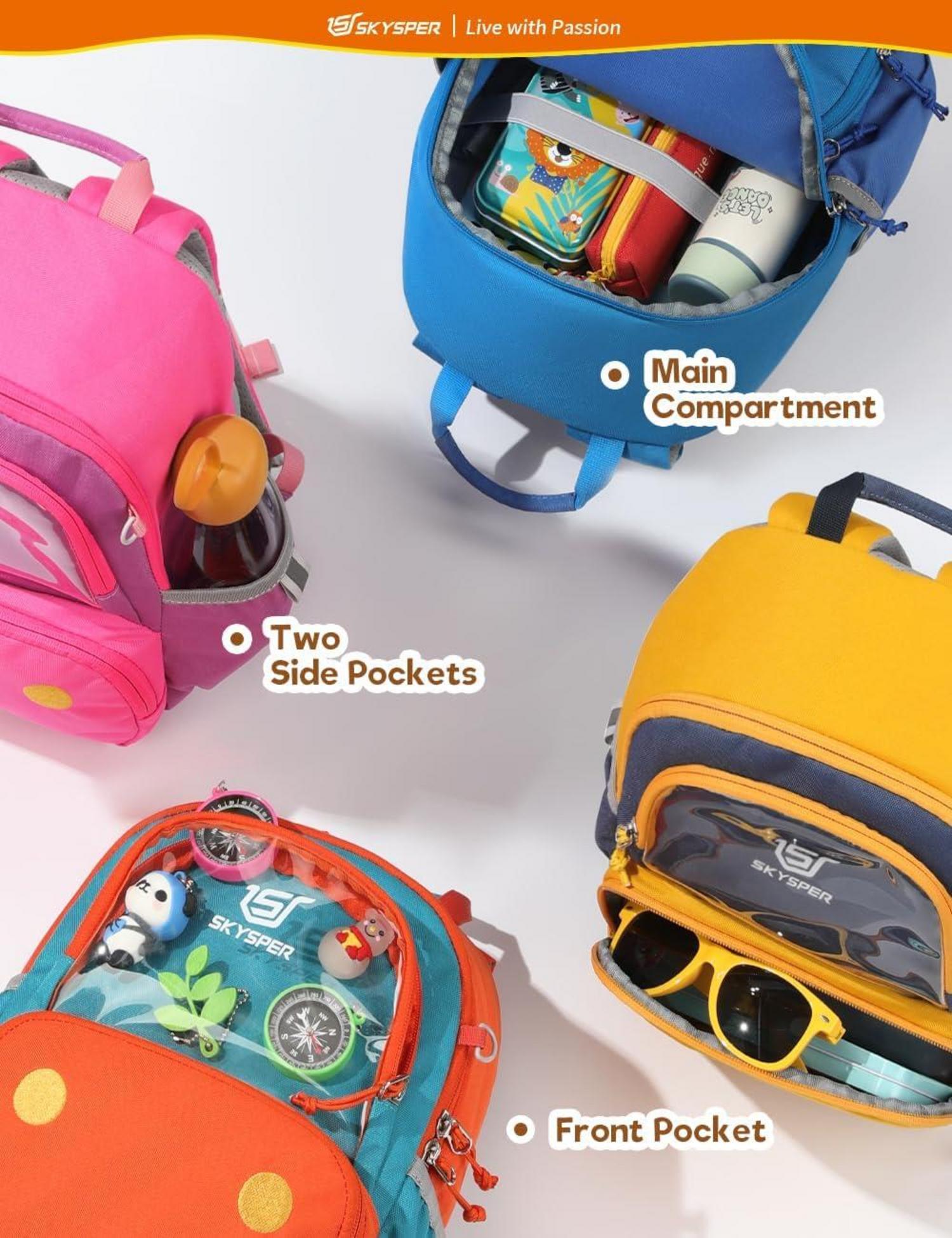 SKYSPER Kinderrucksack 8L mit Brustgurt für 1-4 Jährige Jungen Mädchen Blau