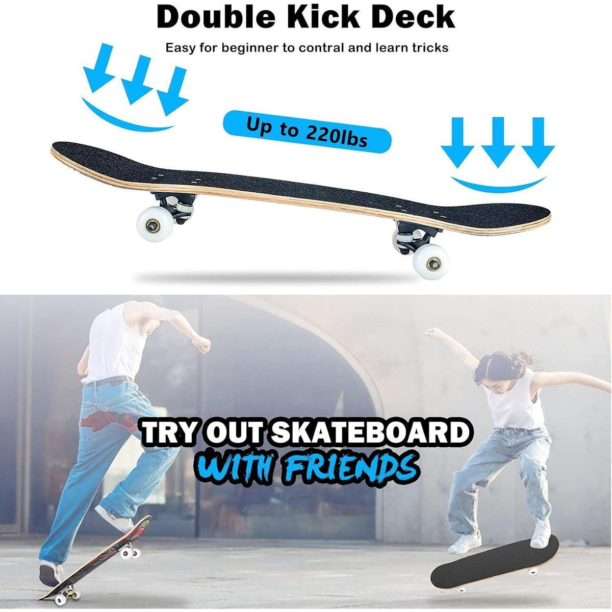 Skateboard 31" Komplettboard Ahorn, ABEC-11, Violett