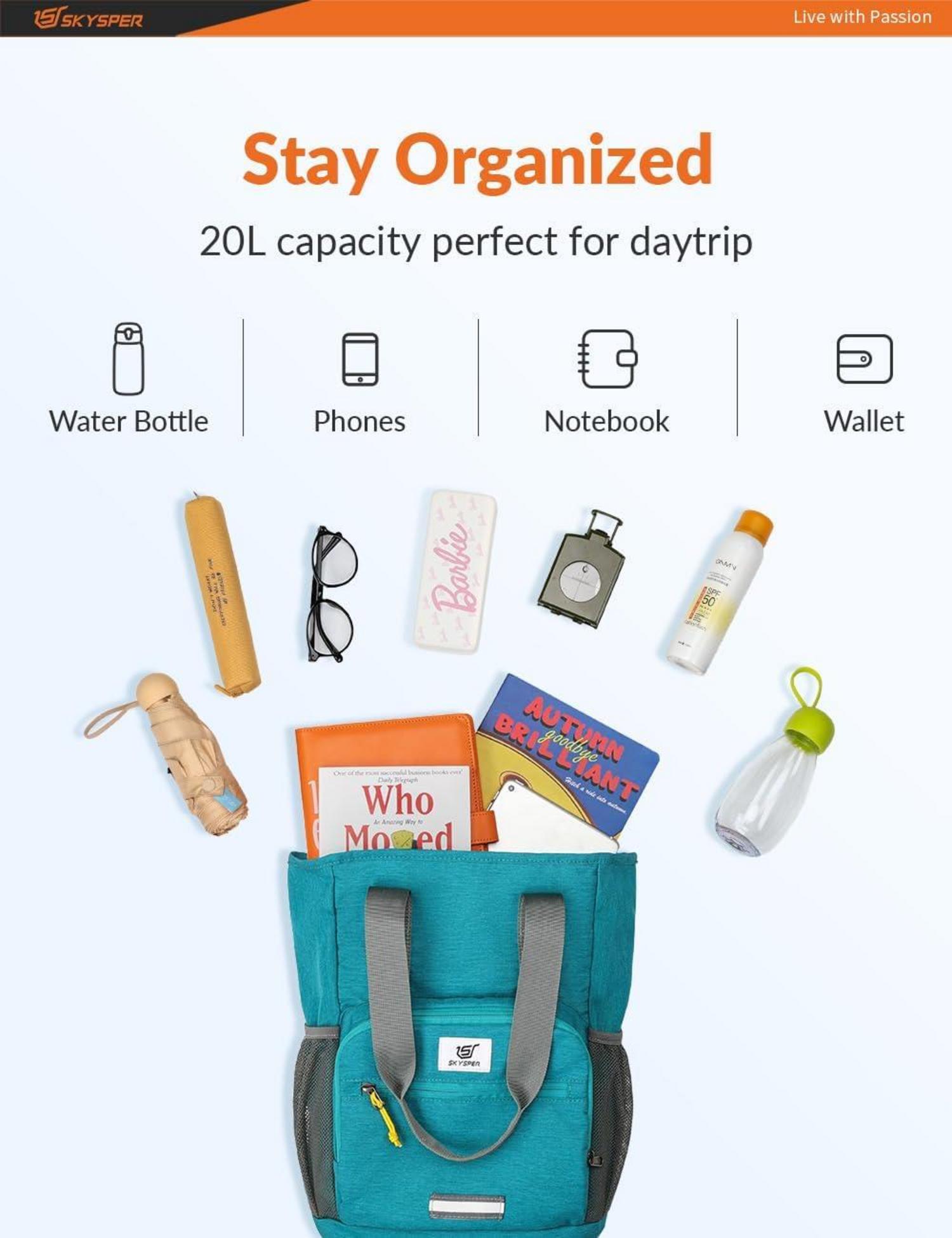 Faltbarer Wanderrucksack 20L Ultraleicht Tagesrucksack