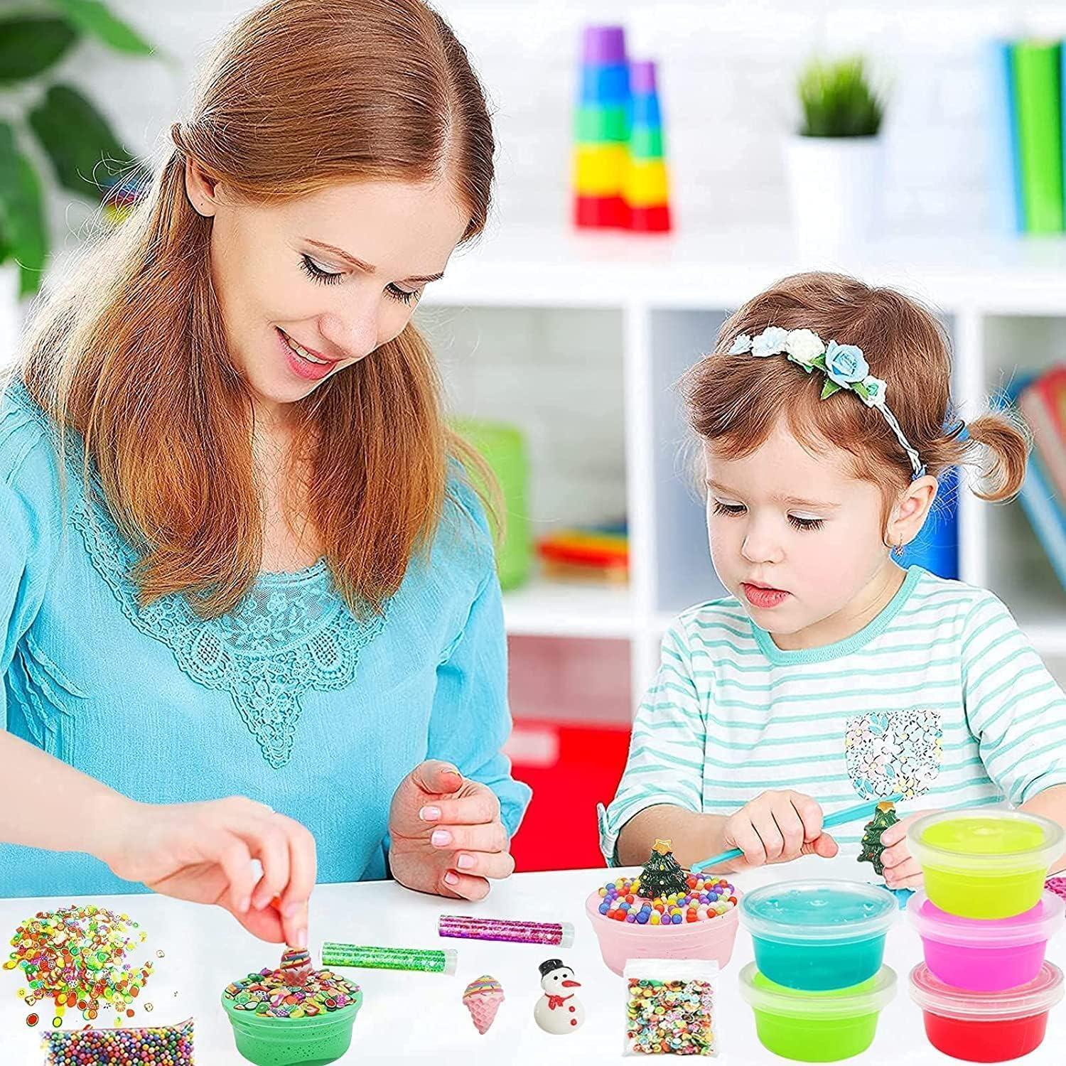 Seeykey Adventskalender 2024 für Kinder, DIY Slime Kit Weihnachten 24 Tage