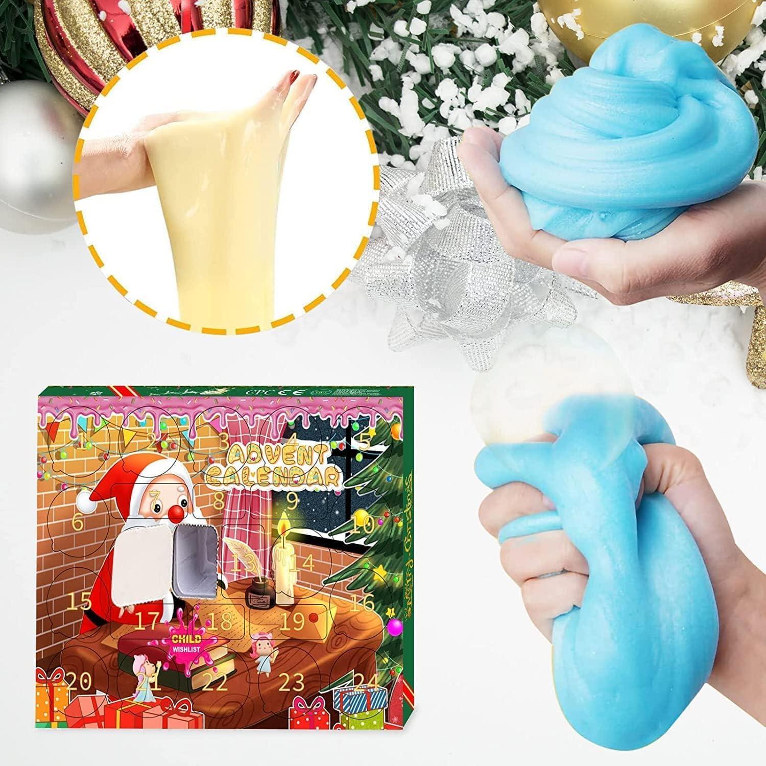 Schleim Adventskalender 2024 DIY Kristall Fluffy Slime Kit Kinder Weihnachten