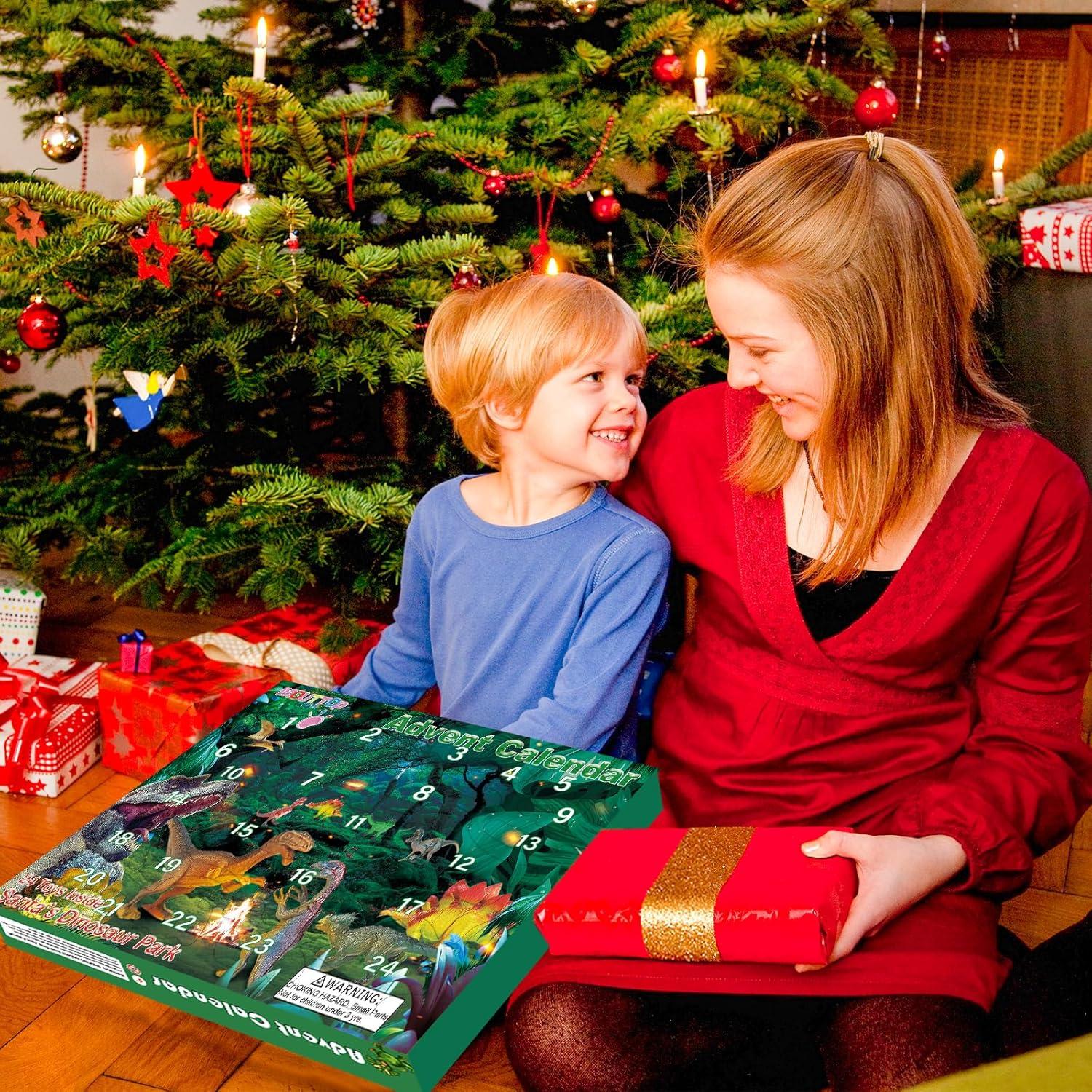 Dinosaurier Adventskalender 2024 Weihnachten Geschenk für Kinder Jungen Mädchen