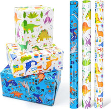 Dinosaurier Geschenkpapier 3 Rollen 43cm x 3m Geburtstags