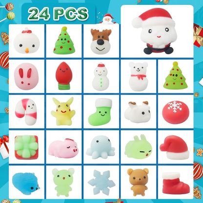 Adventskalender 2024 Mochi Squishy Weihnachtsmann leuchtend