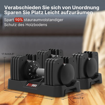 Verstellbare Hanteln 12kg/18kg, rutschfester Griff, 5 Gewichtsstufen