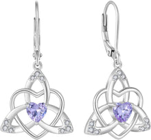Keltischer Knoten Ohrringe 925 Sterling Silber Alexandrit