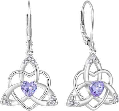 Keltischer Knoten Ohrringe 925 Sterling Silber Alexandrit