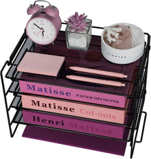4 Etagen Metall Mesh Briefablage Organizer für Schreibtisch