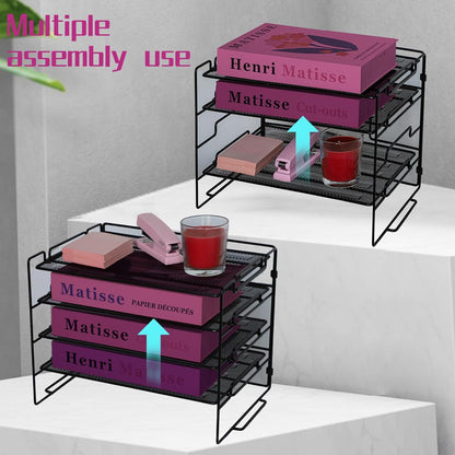 Briefablage Organizer 4 Etagen Metall Mesh Büro SchreibtischAufbewahrung