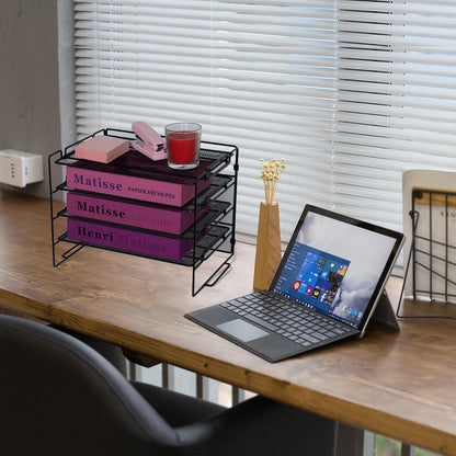 Briefablage Organizer 4 Etagen Metall Mesh Büro SchreibtischAufbewahrung