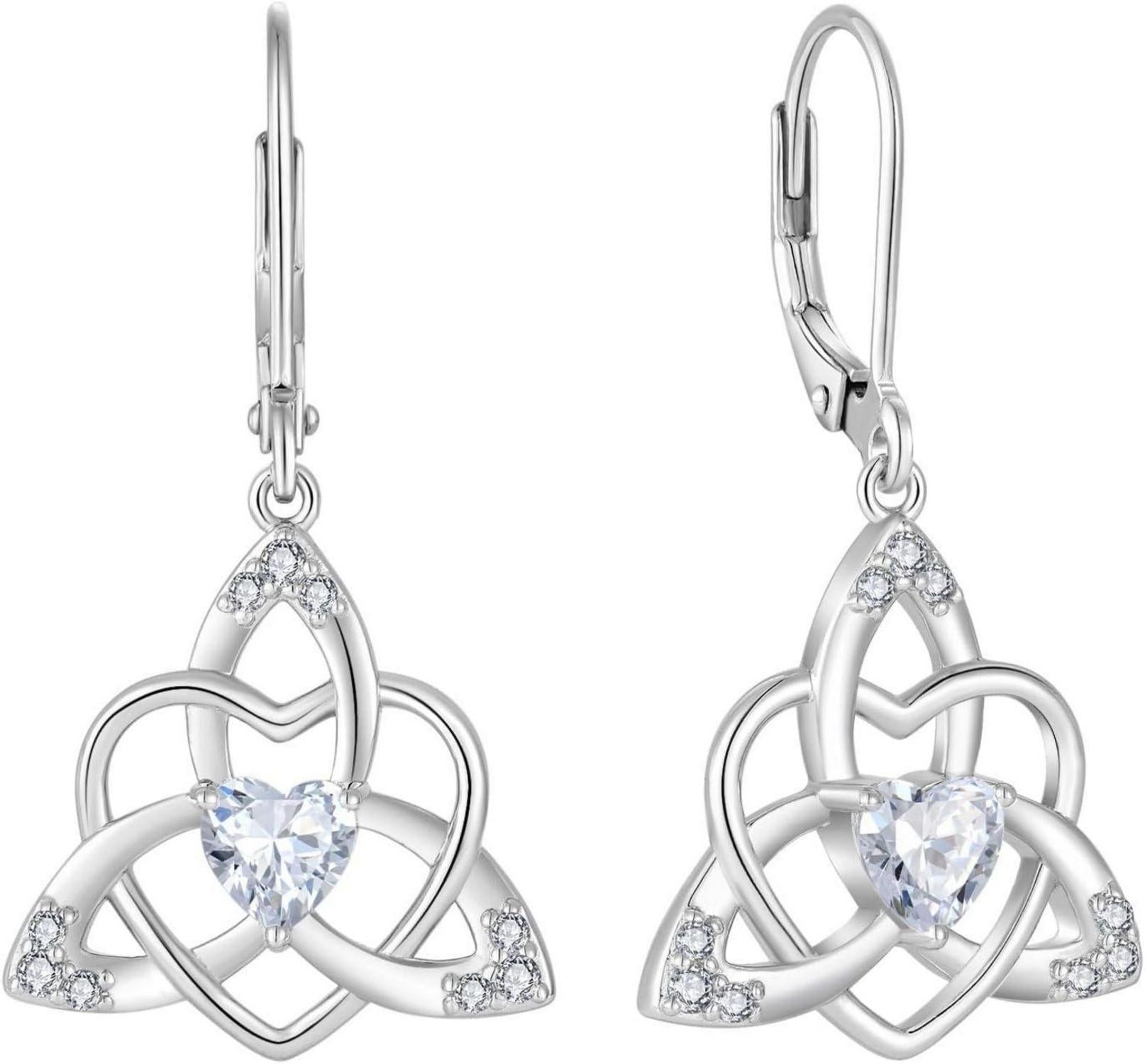 Keltischer Knoten 925 Sterling Silber Ohrringe mit Zirkonia