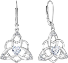 Keltischer Knoten 925 Sterling Silber Ohrringe mit Zirkonia