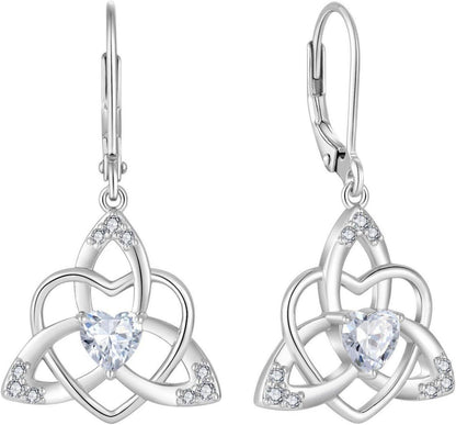 Keltischer Knoten 925 Sterling Silber Ohrringe mit Zirkonia