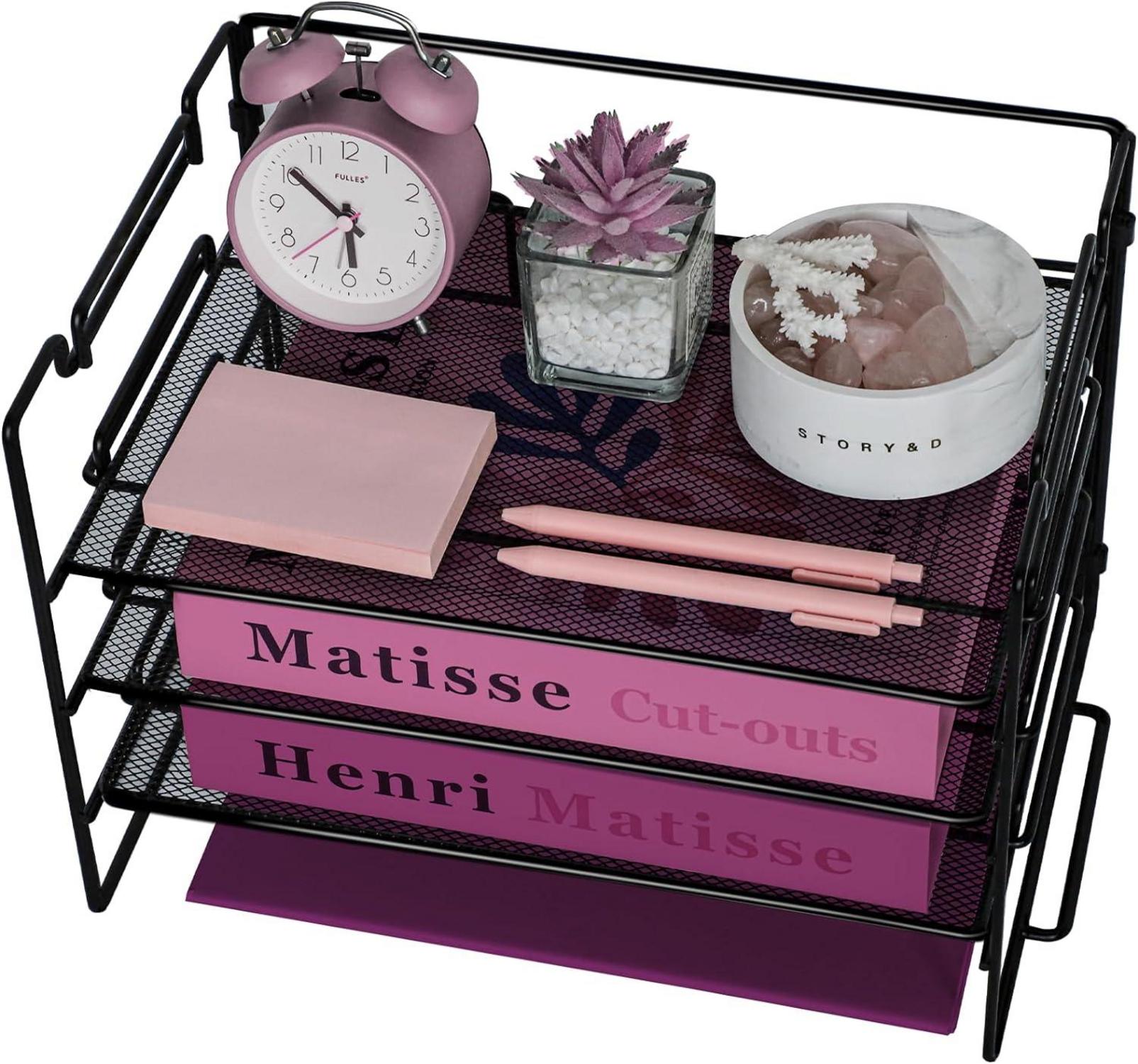 3 Etagen Mesh Briefablage Organizer Schreibtisch Aufbewahrung