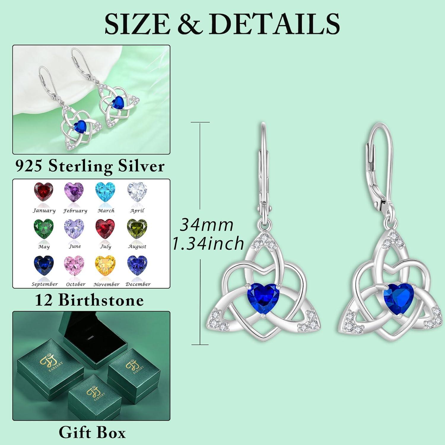Keltischer Knoten Ohrringe 925 Silber Saphir Geburtsstein Damen