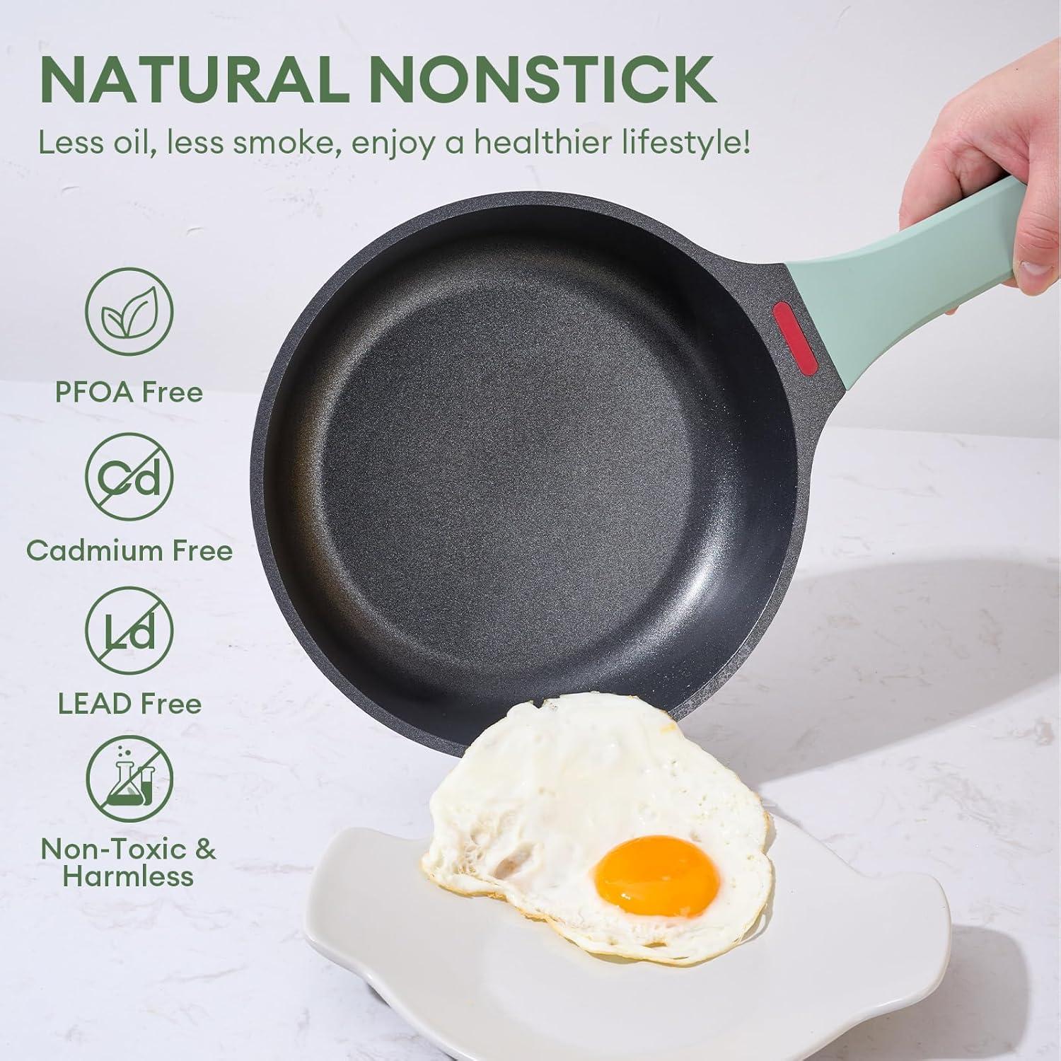 JEETEE Topf und Pfanne Set 20cm/18cm Induktion Antihaft Gl