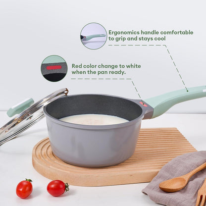 Topf und Pfanne 2-Teiliges Set, Bratpfanne 20 cm und Stielkasserolle