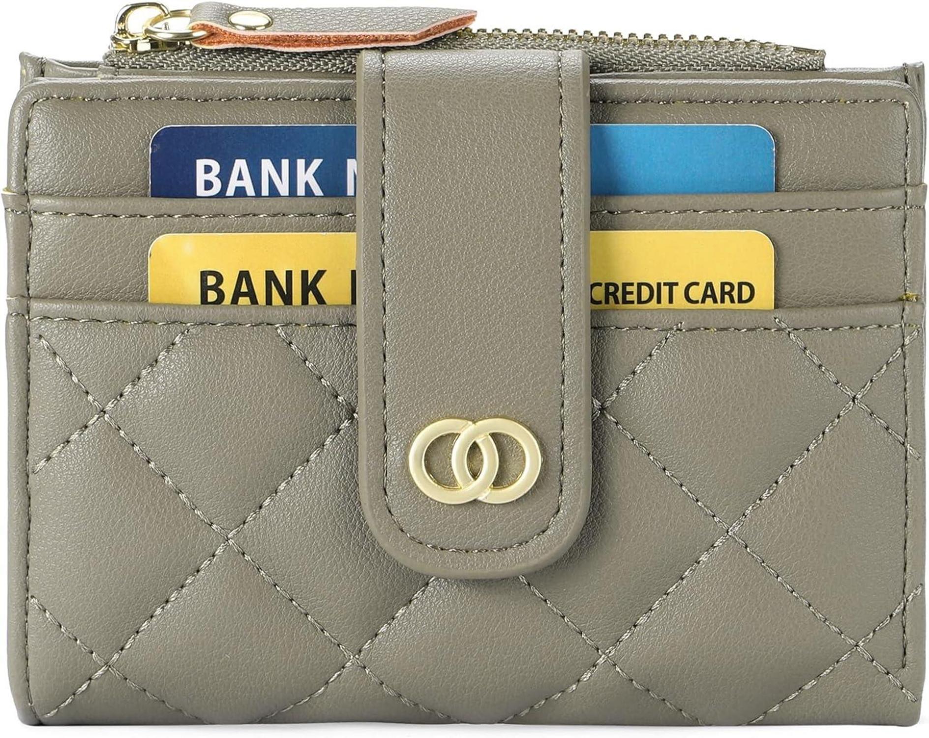 Damen Geldbörse RFID Portemonnaie Leder Slim Wallet Geschenk Grün