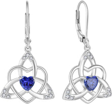 Keltischer Knoten Ohrringe Damen 925 Silber Geburtsstein Tansanit