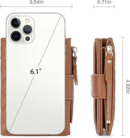 Damen Geldbörse RFID Blocker Slim Wallet Brieftasche Gelb