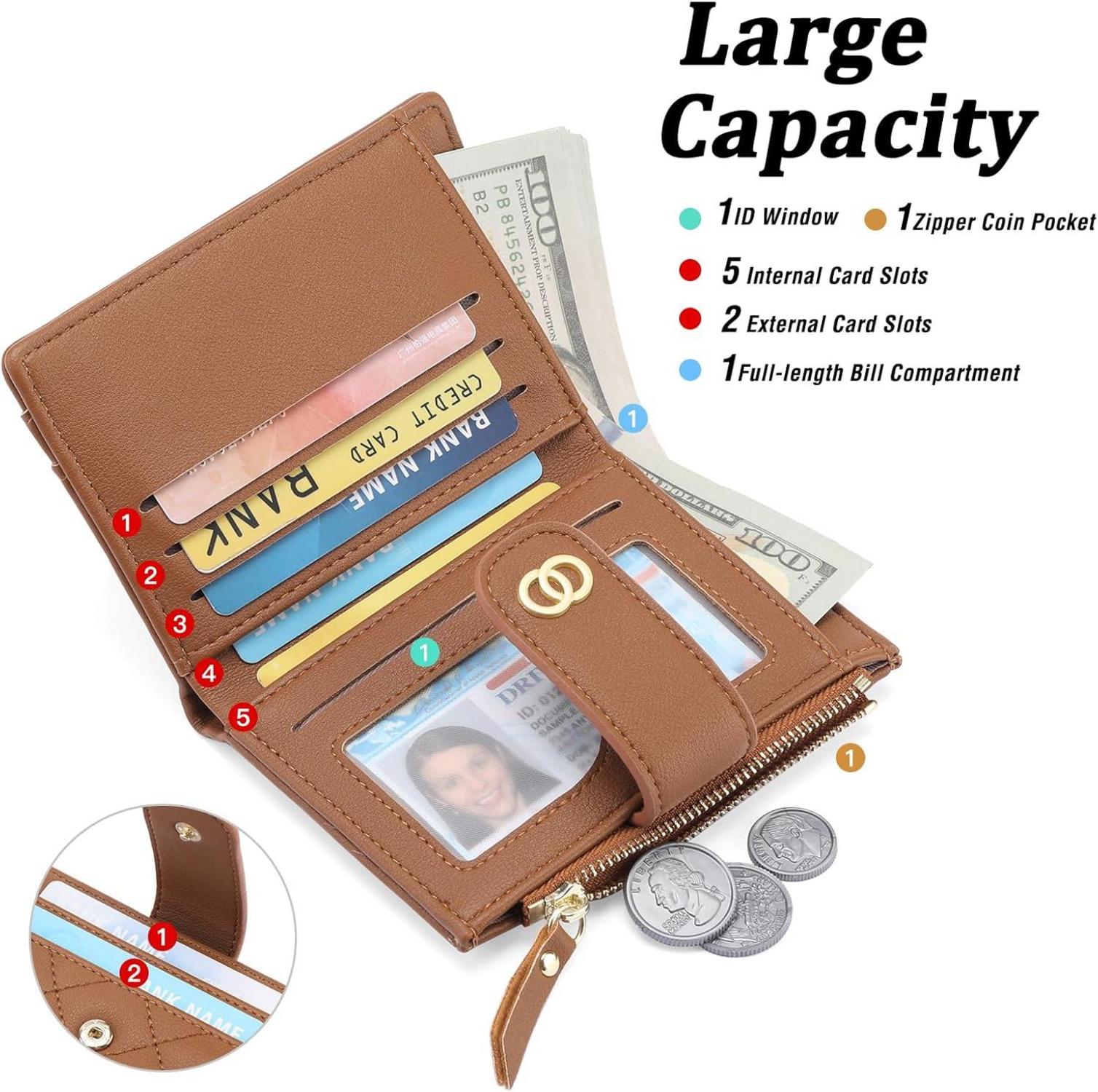 GAEKEAO Geldbörse Damen RFID Blocker Leder Slim Wallet gelb