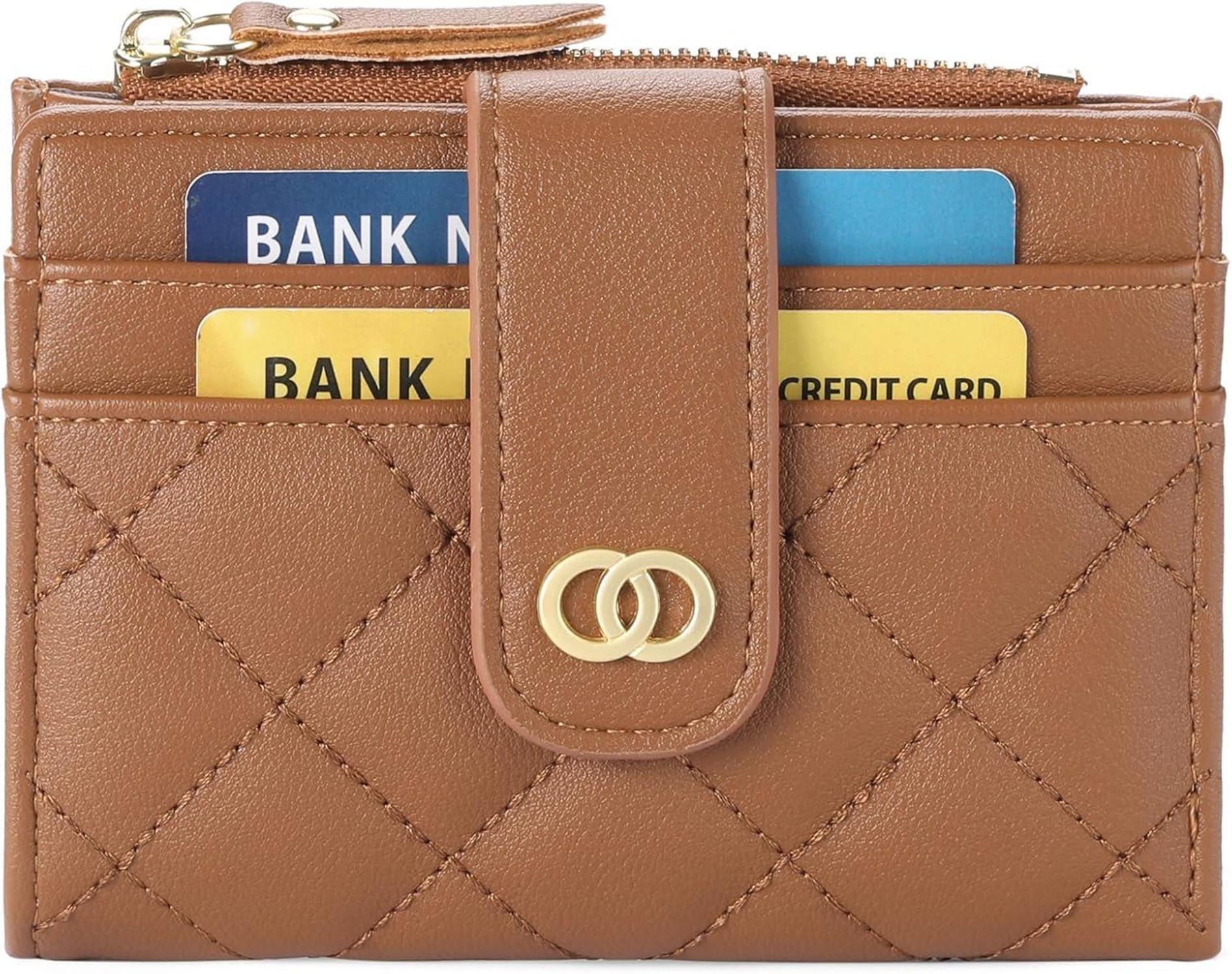 GAEKEAO Geldbörse Damen RFID Blocker Leder Slim Wallet gelb