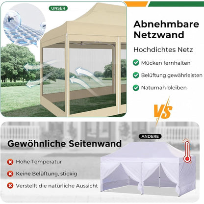 Faltpavillon 3x6m – Wasserdicht, Stabil & Vielseitig für Draußen