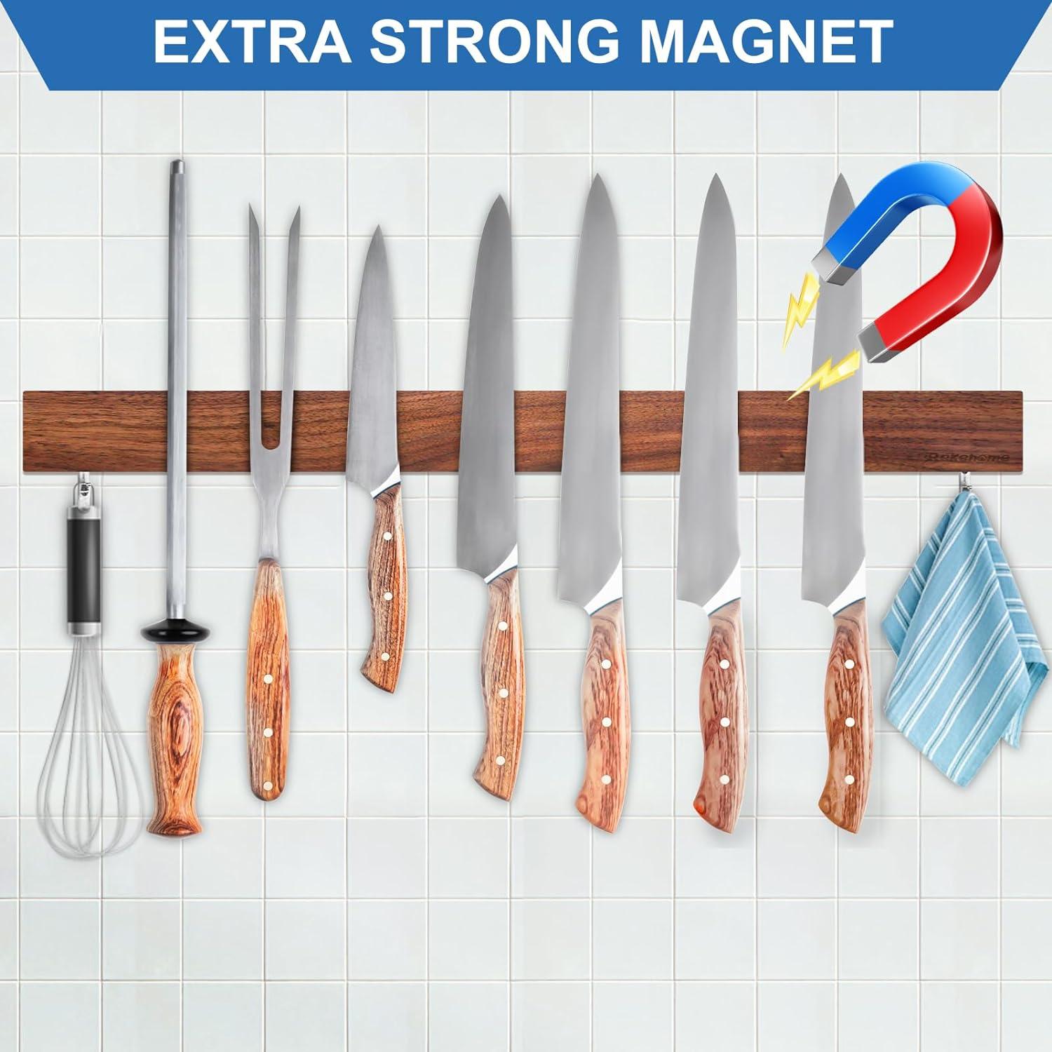 Magnetleiste Messerhalter Walnussholz 59cm Starkem Magnet