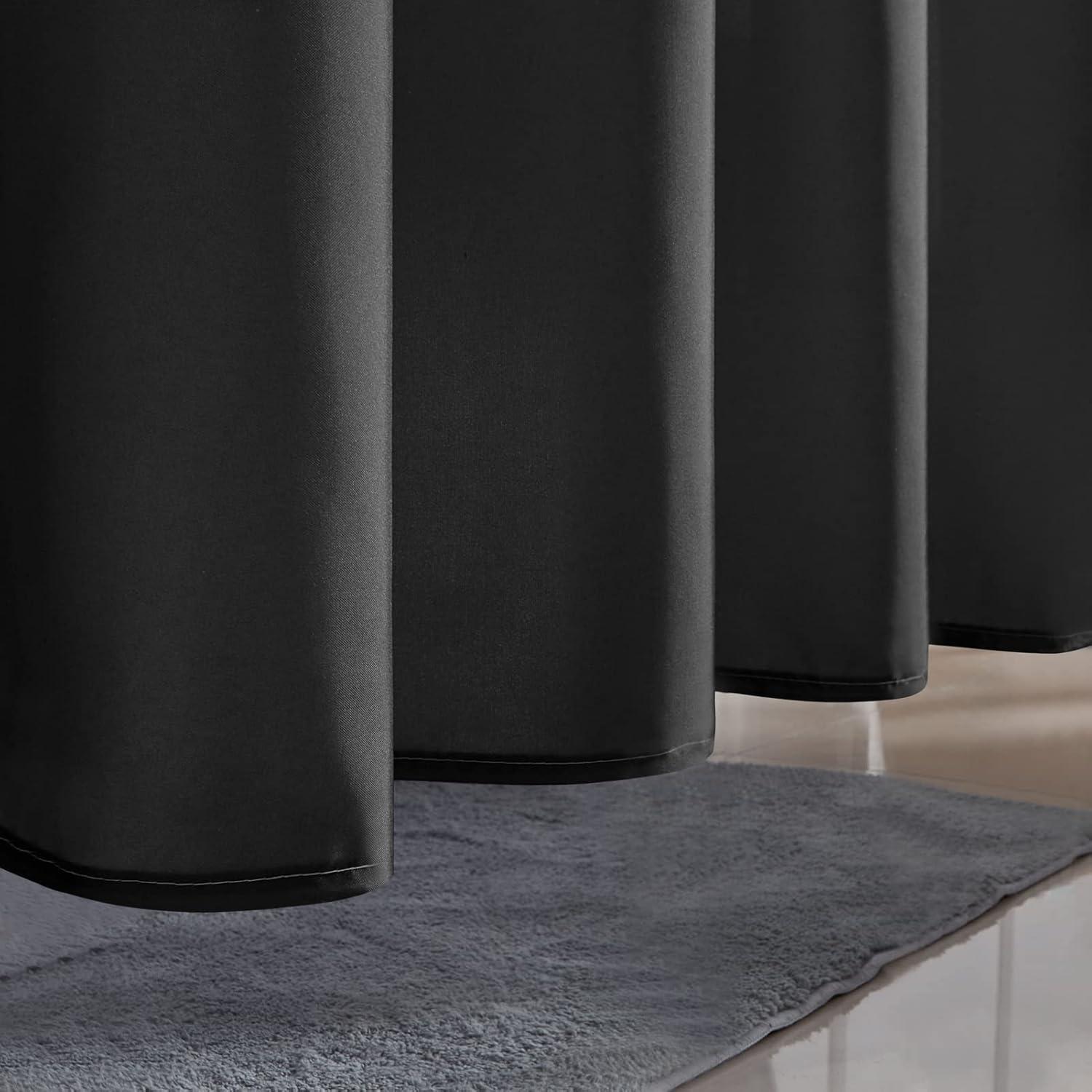 Duschvorhang Textil Polyester Schimmelresistent Wasserdicht 150x200 Weiß Schwarz