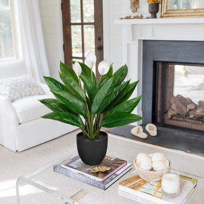 Künstliche Calathea Dekopflanze mit 22 Blättern im Kunststofftopf 43cm