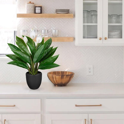 Künstliche Calathea Pflanze 43cm Grün Polyester 22 Blätter