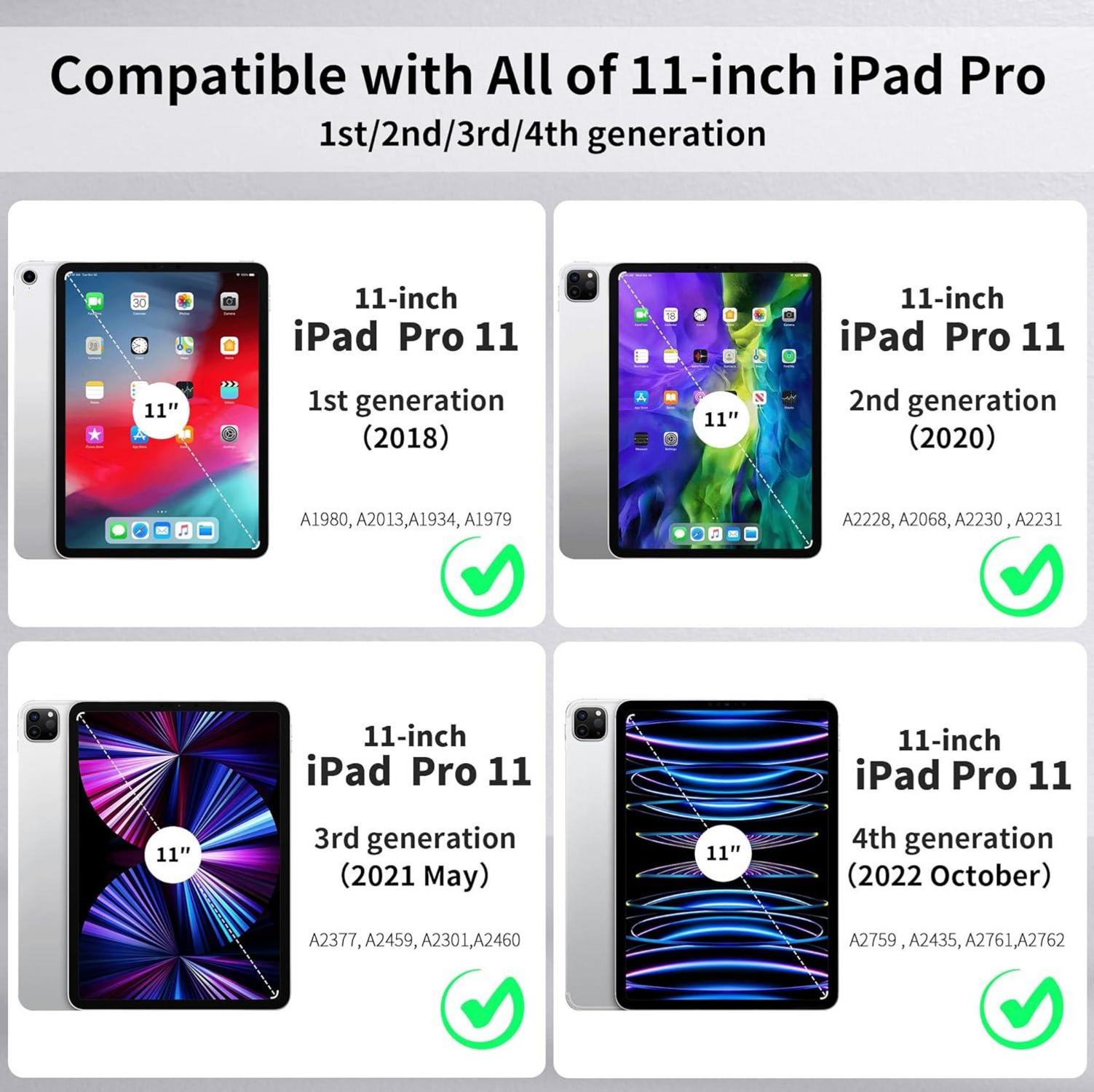 EasyAcc iPad Pro 11 Zoll Hülle mit Stifthalter Dunstgrau