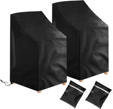Gartenstuhl Abdeckung 2er Set wasserdicht UV-beständig schwarz