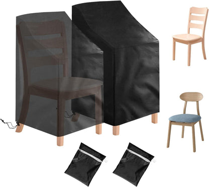 Gartenstuhl Abdeckung 2er Set wasserdicht UV-beständig schwarz