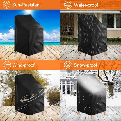 Schutzhülle für Gartenstuhl Stapelstühle 64x64x70/120cm 2er Set