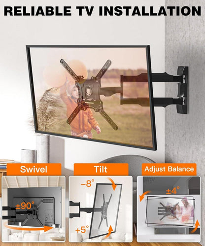 TV Wandhalterung Schwenkbar 720mm Arm 32-65 Zoll Fernseher VESA