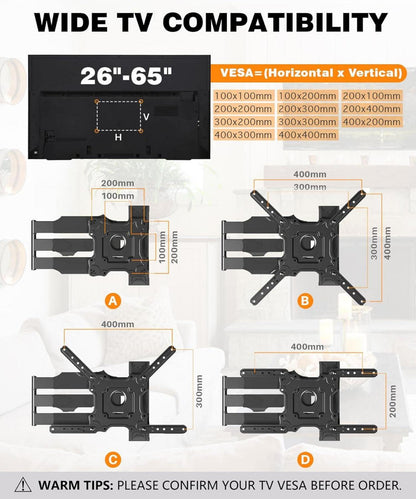 TV Wandhalterung Schwenkbar Neigbar 720 mm Langem Arm für 32-65 Zoll