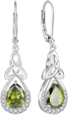 Keltischer Knoten Tropfen Ohrringe 925 Silber Geburtsstein Sun Dance