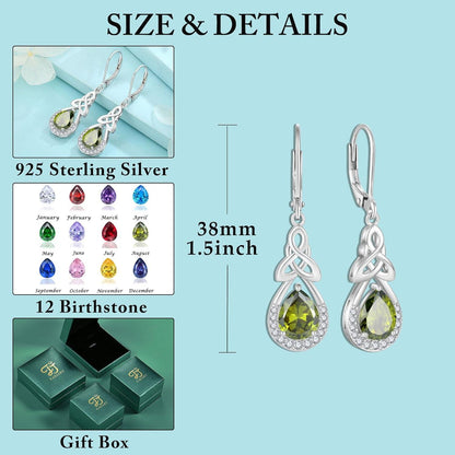Keltischer Knoten Ohrringe Sterling Silber Unendlichkeit Tropfen
